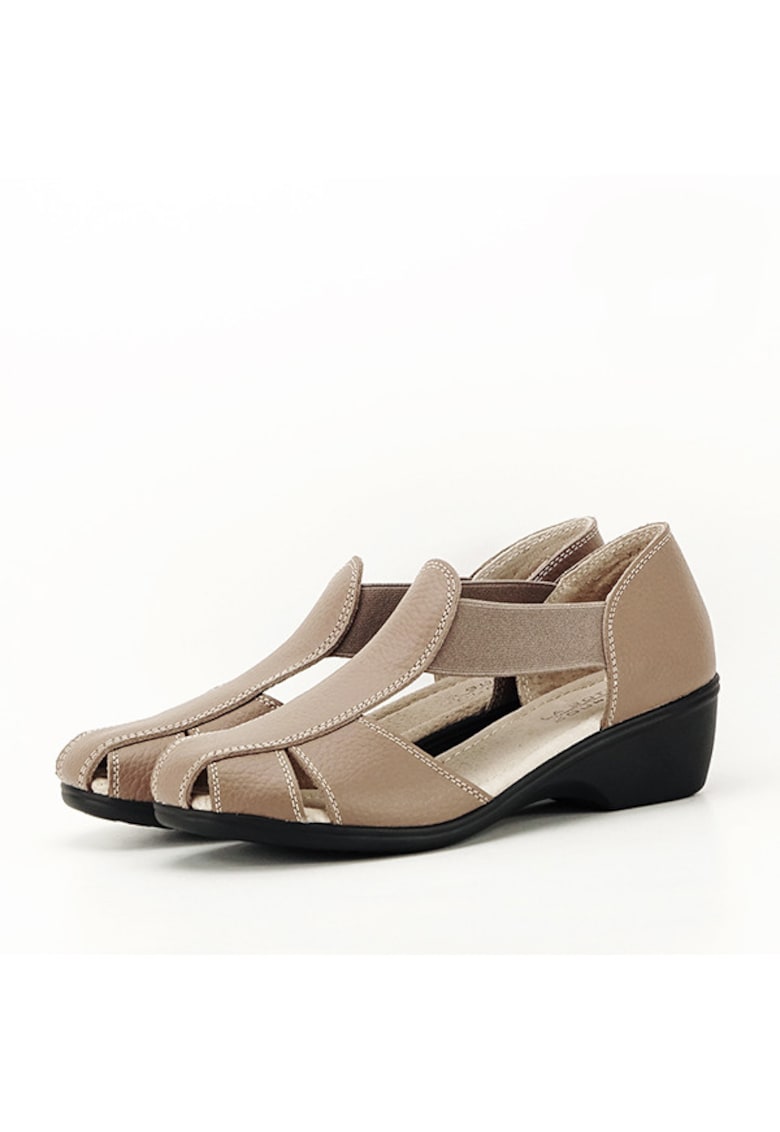 Sandale maro deschis din piele naturala Calypso 127 5582 - Maro