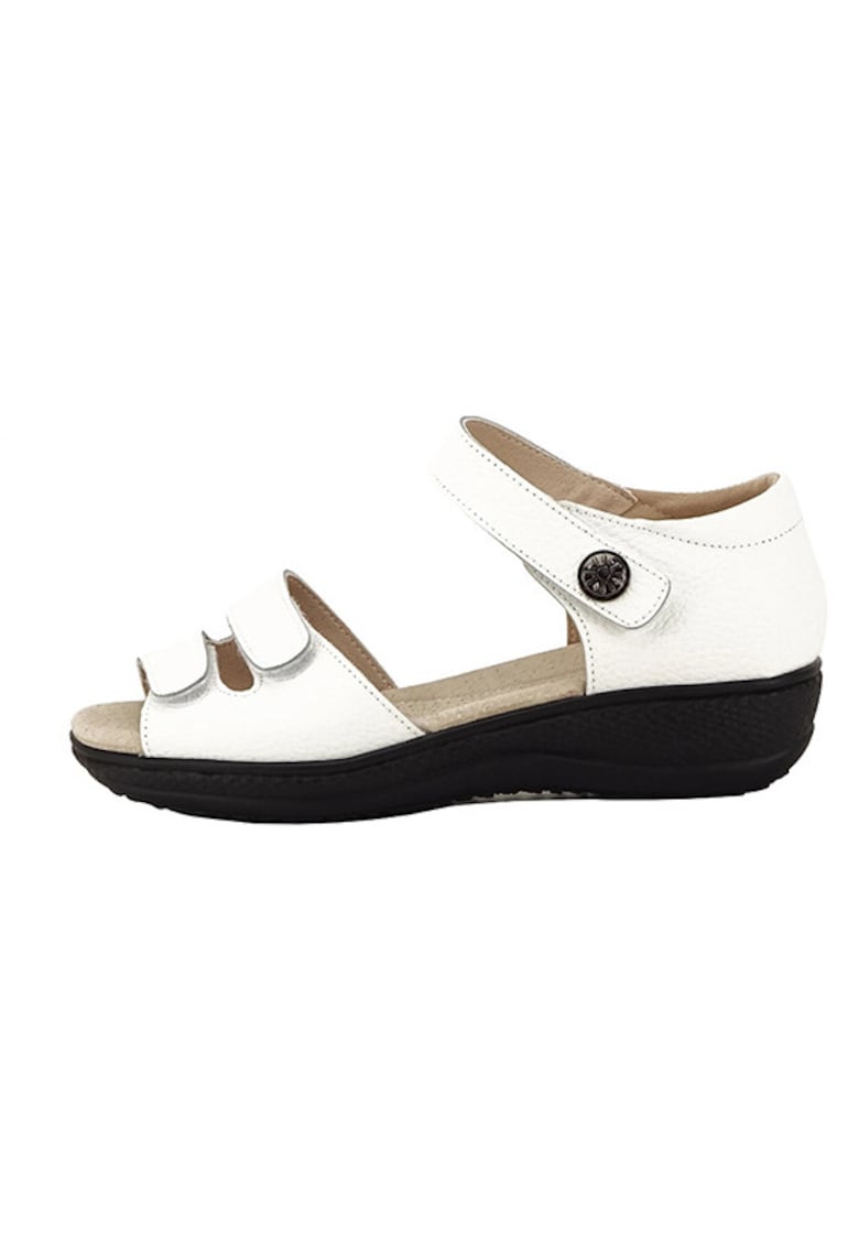 Sandale albe din piele naturala Agata 127 5550 - Alb