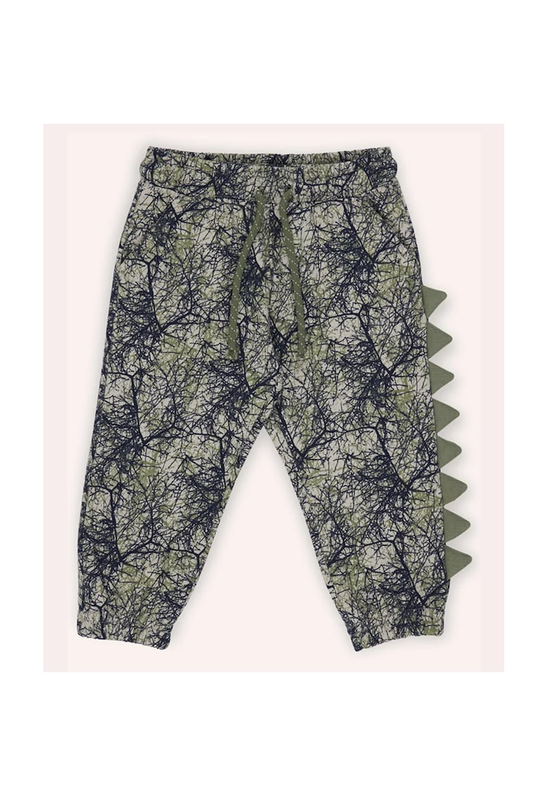Pantaloni de trening lungi cu model Dinozaur -  - Authentic Threads - Bej & Kaki - pentru baieti