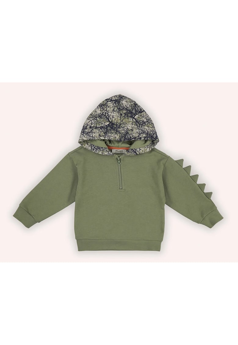 Hanorac gros cu gluga - model Dinozaur - - Authentic Threads - Kaki - pentru baieti