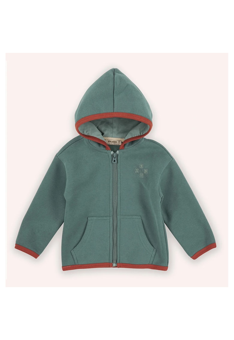 Hanorac gros din fleece - cu gluga si fermoar -  - Retro Journey - Verde - pentru baieti