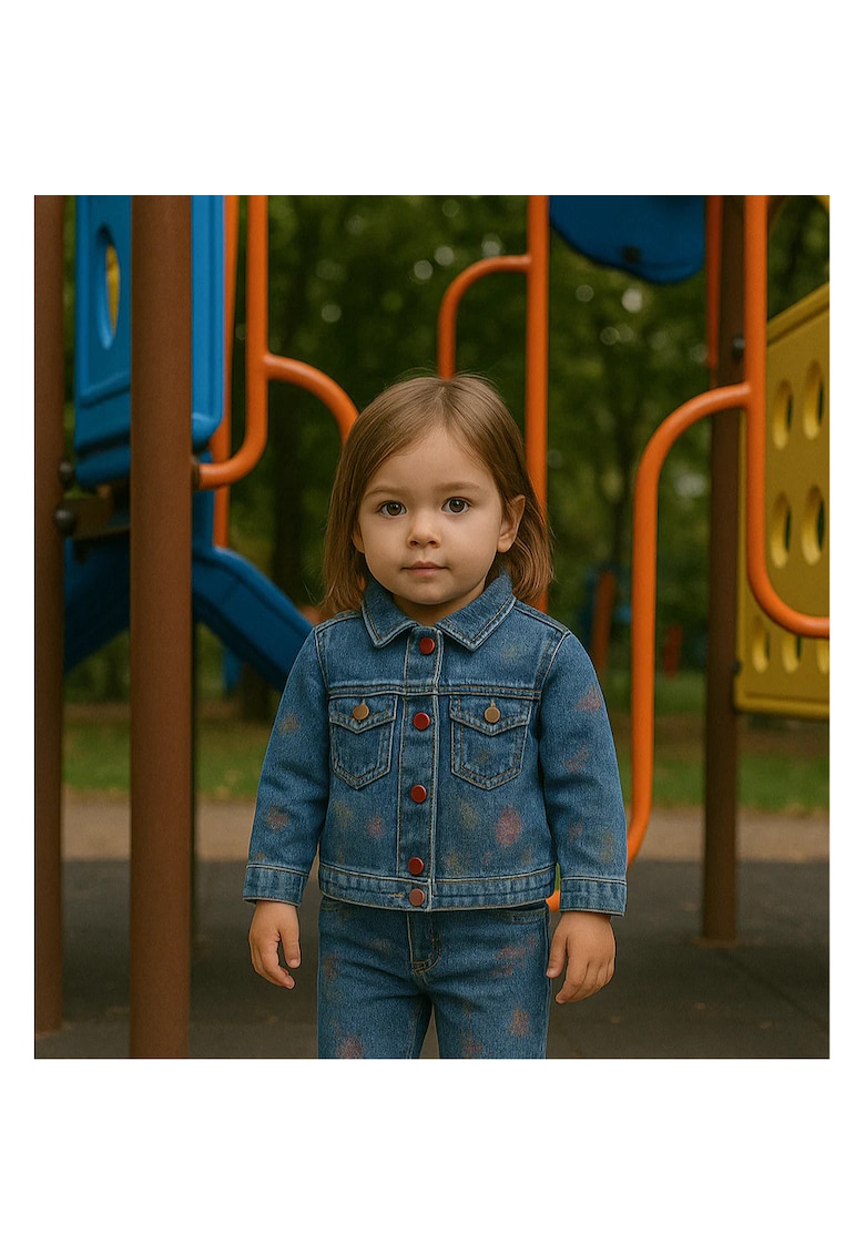 Geaca de blugi cu nasturi rosii -  - It`s Our Nature - Albastru - pentru fetite