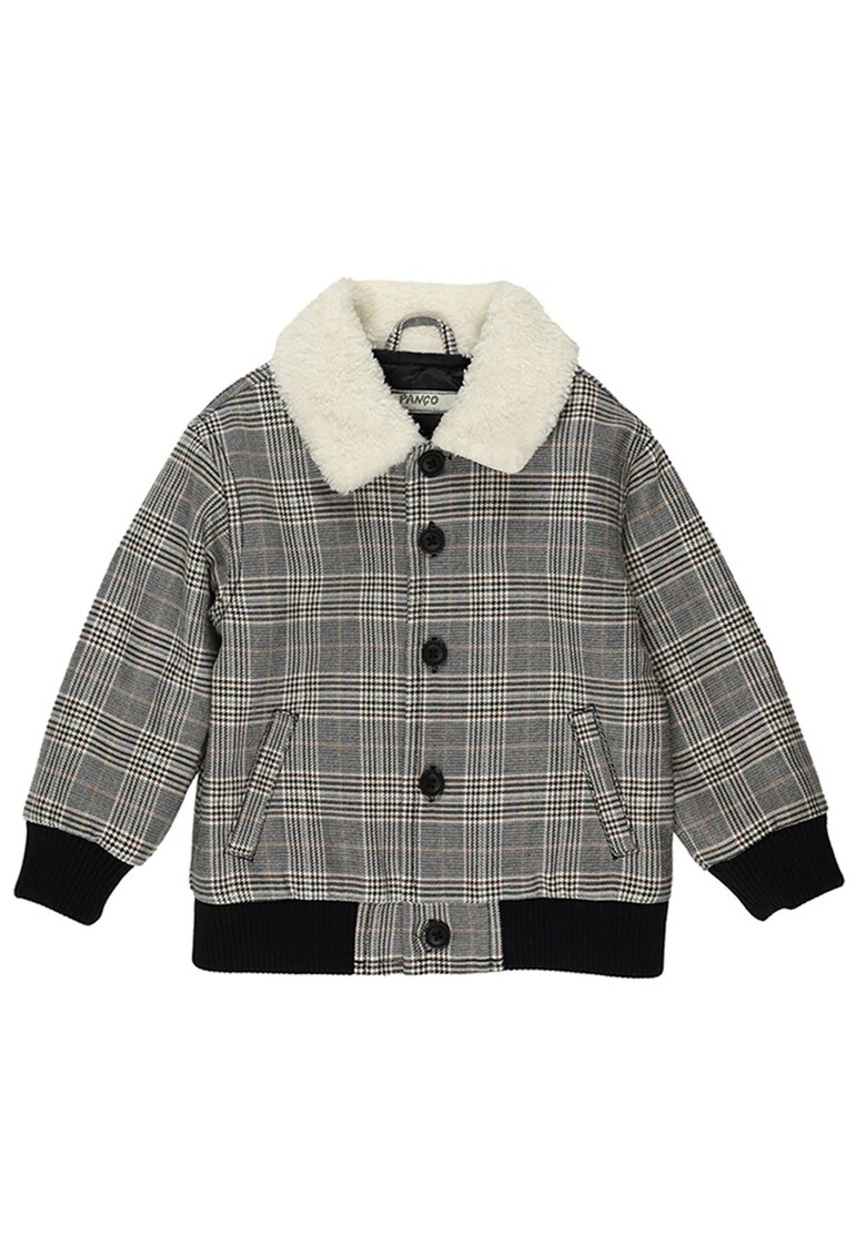 Geaca cu blanita si elastic in talie - model in carouri - - Happy Camp - Negru & Gri - pentru baieti - Negru