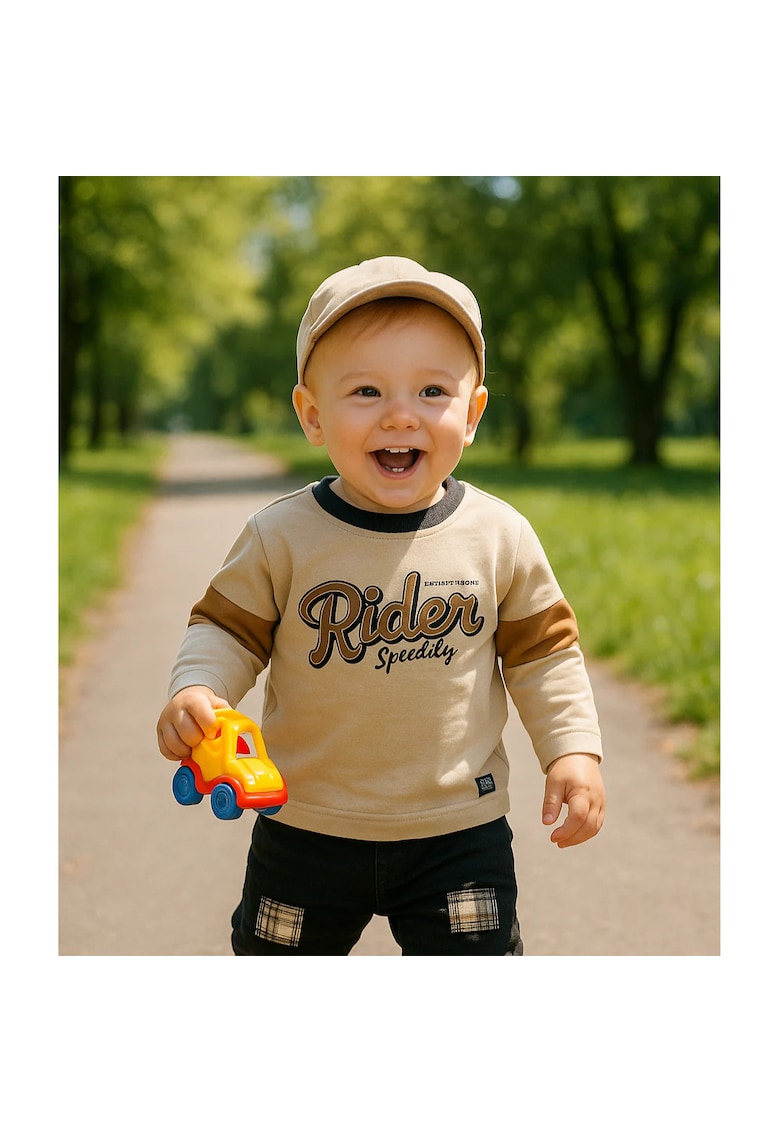 Bluza cu maneca lunga Rider -  - Road Legend - Bej - pentru baieti