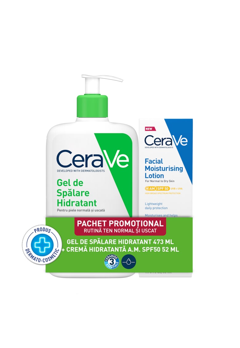 Pachet : Gel de Spalare Hidratant 473 ml + Crema hidratanta AM SPF50 - 52 ml