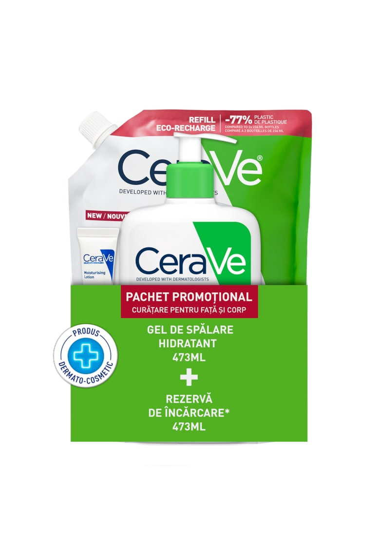 Pachet : Rezerva Gel de Spalare Hidratant 473 ml - 1 x Gel de Spalare Hidratant 473 ml - 1 x Lotiune hidratanta - 5 ml