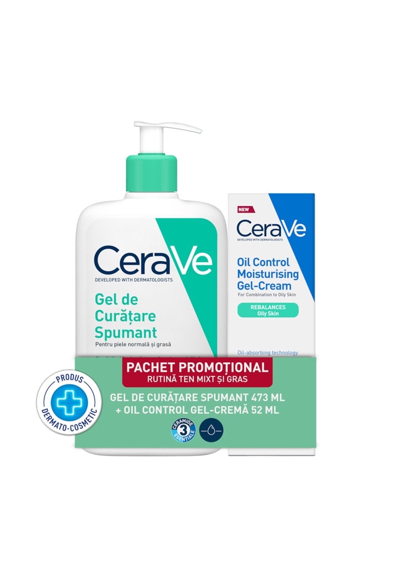 Pachet : Gel de Curatare Spumant - 473 ml - Oil Control Gel-crema cu efect hidratant - 52 ml