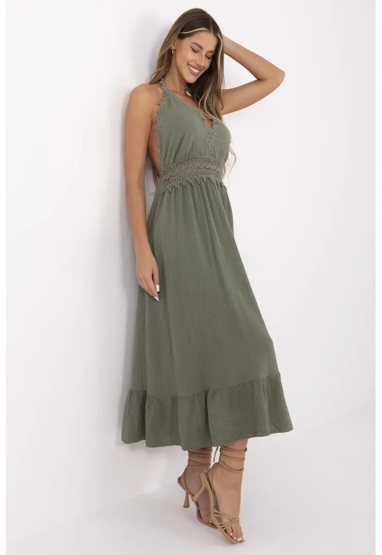 Rochie viscoza/elastan - verde -