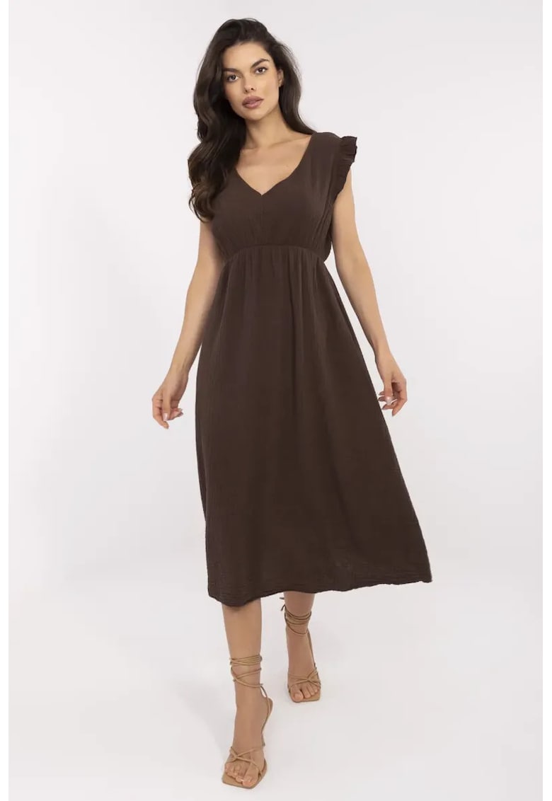 Rochie bumbac - maro -