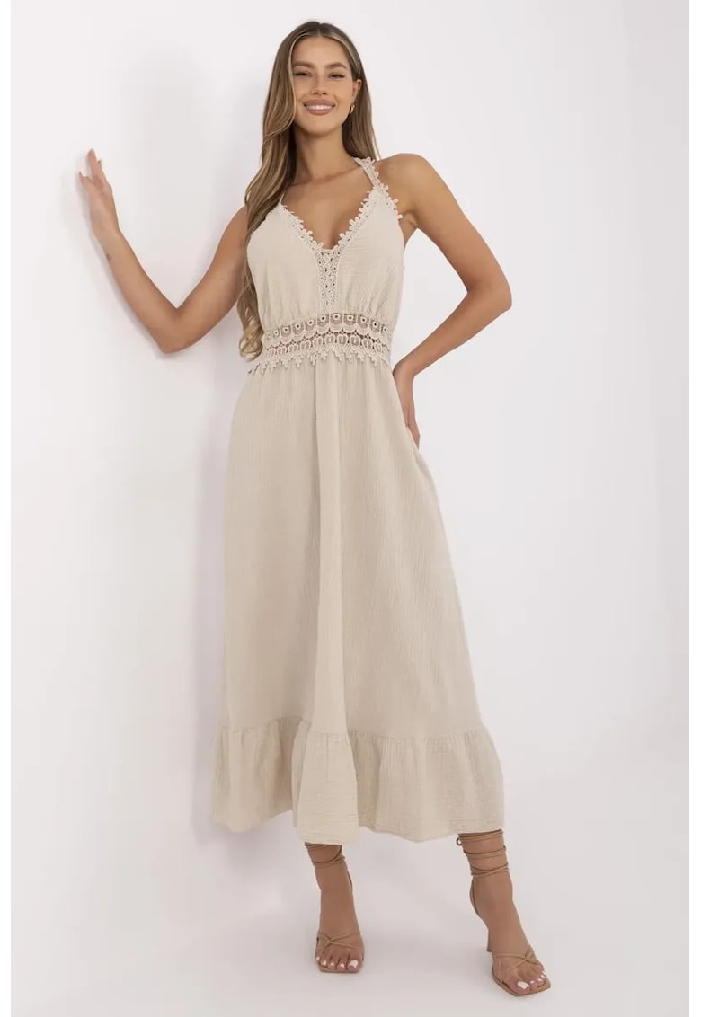 Rochie bumbac - bej -