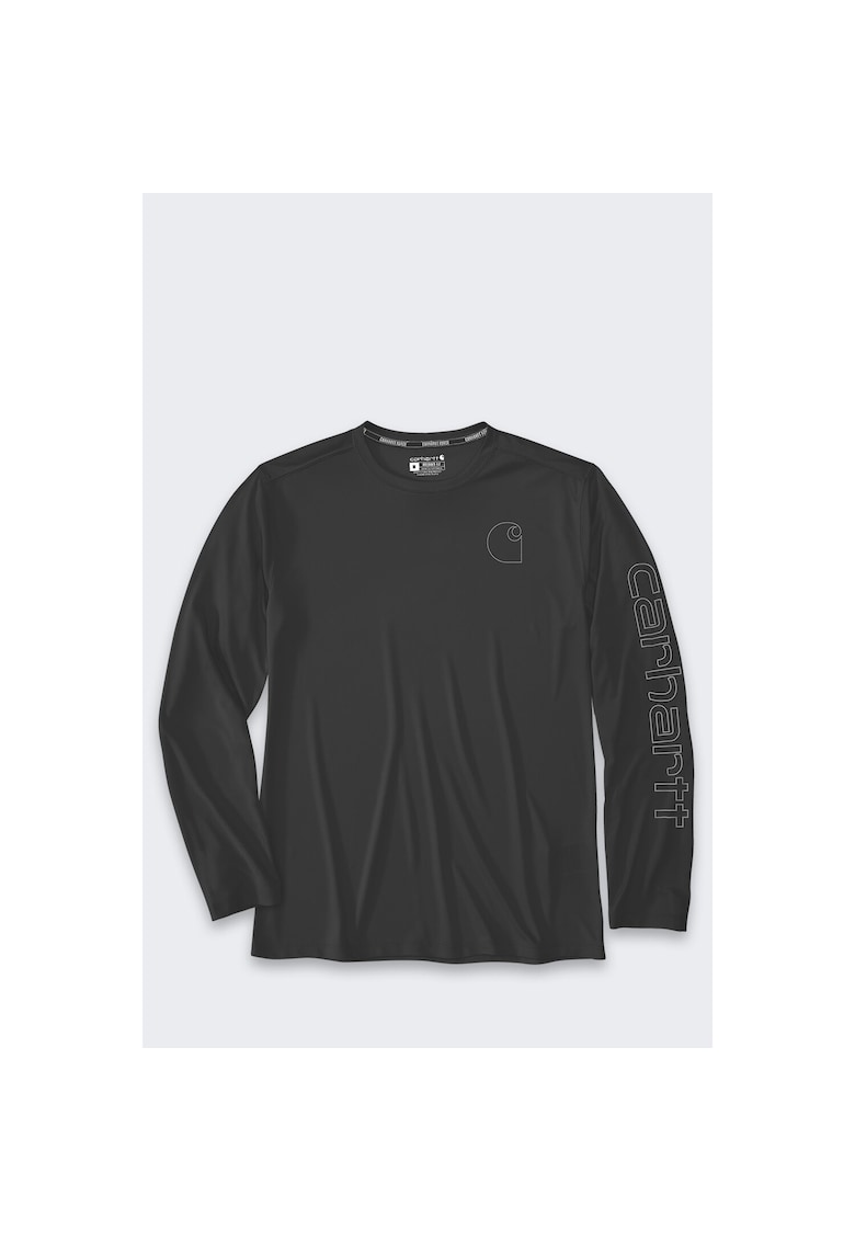 Bluza sport Force - poliester - cu maneca lunga - negru