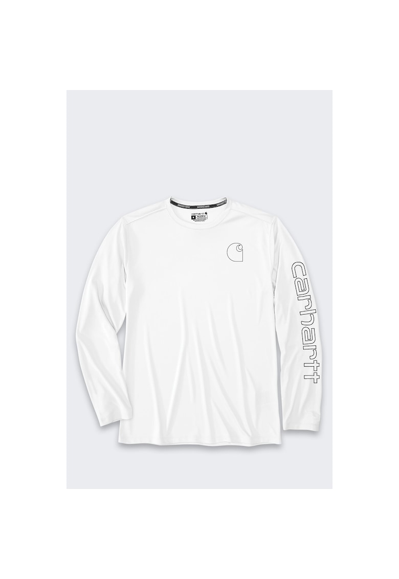 Bluza sport pentru barbati cu maneca lunga - poliester - alb