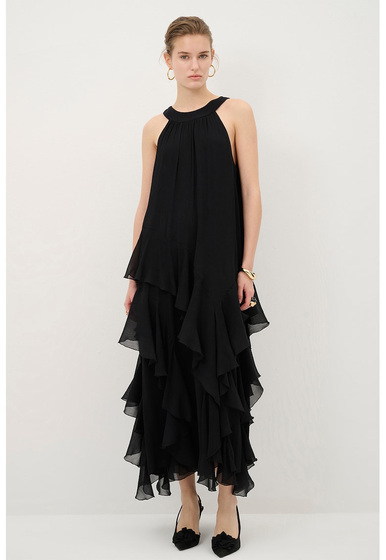 Rochie lunga cu volane - fara maneci