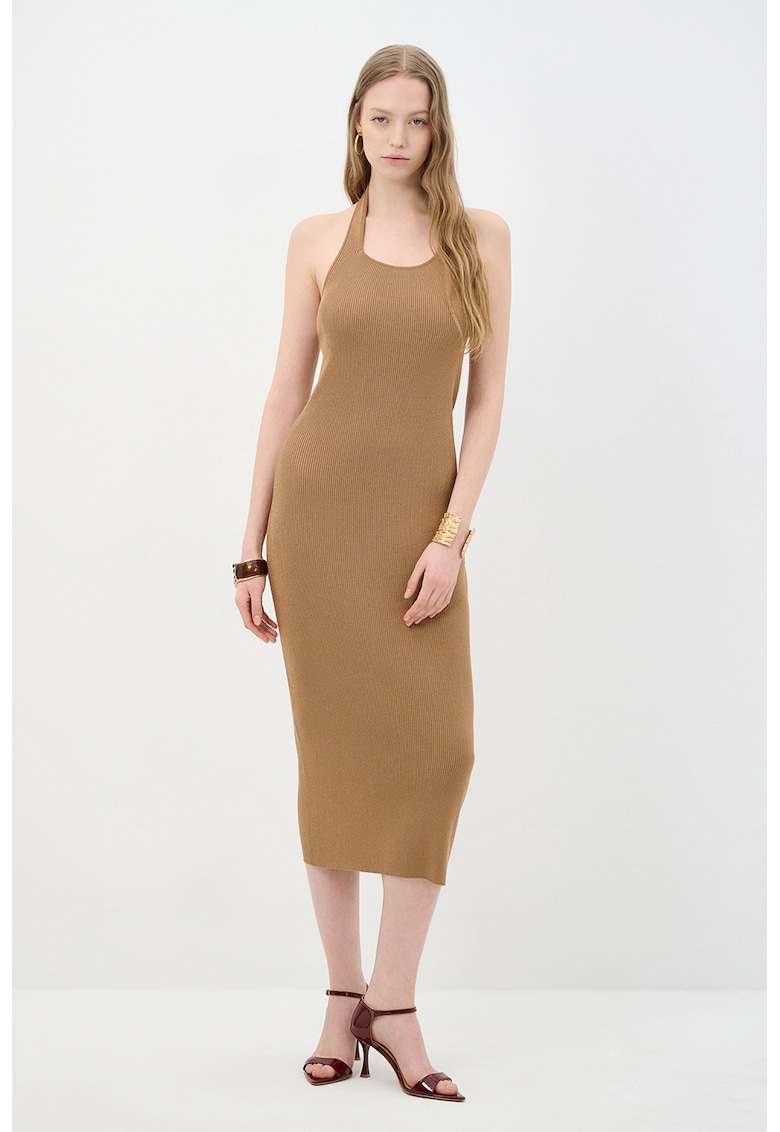 Rochie midi cambrata cu striatii