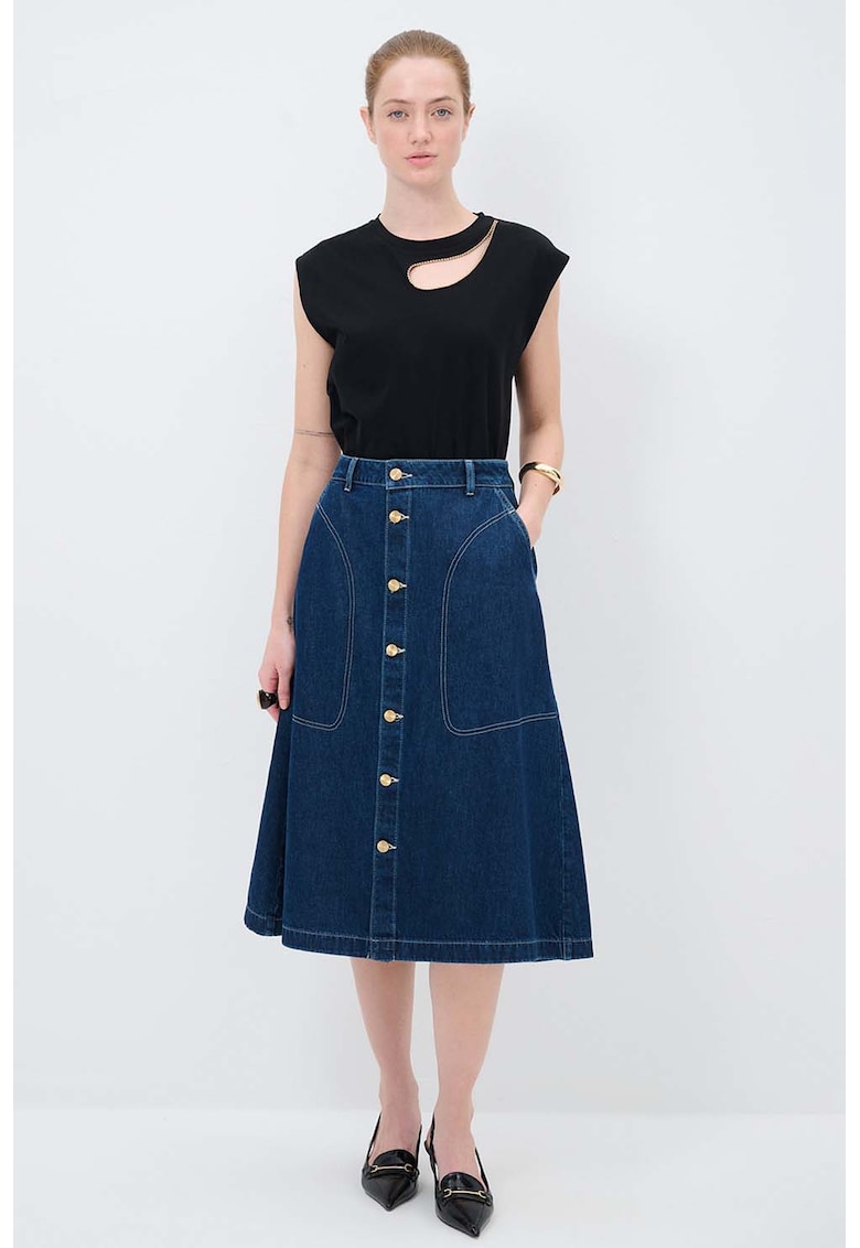 Fusta evazata din denim