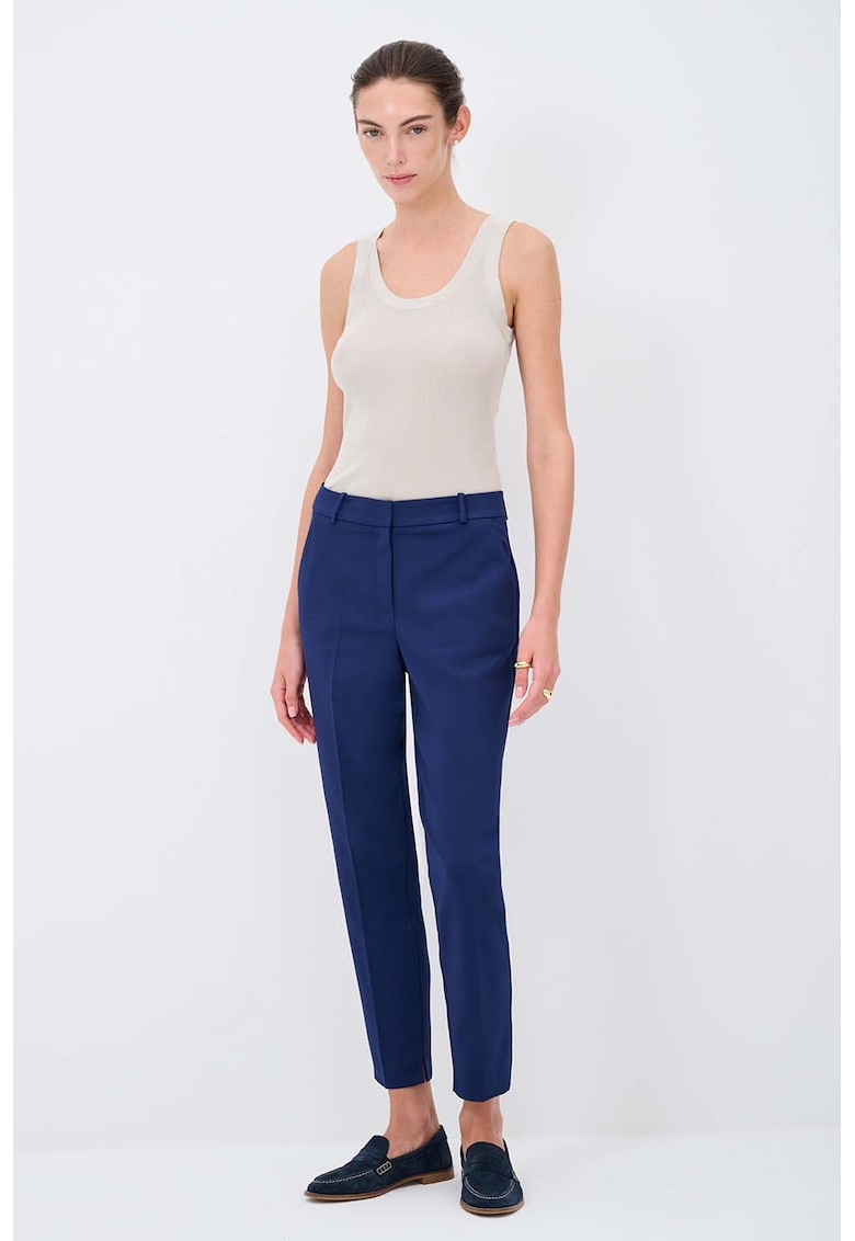 Pantaloni crop cu croiala conica