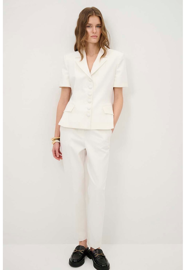 Pantaloni crop cu croiala conica