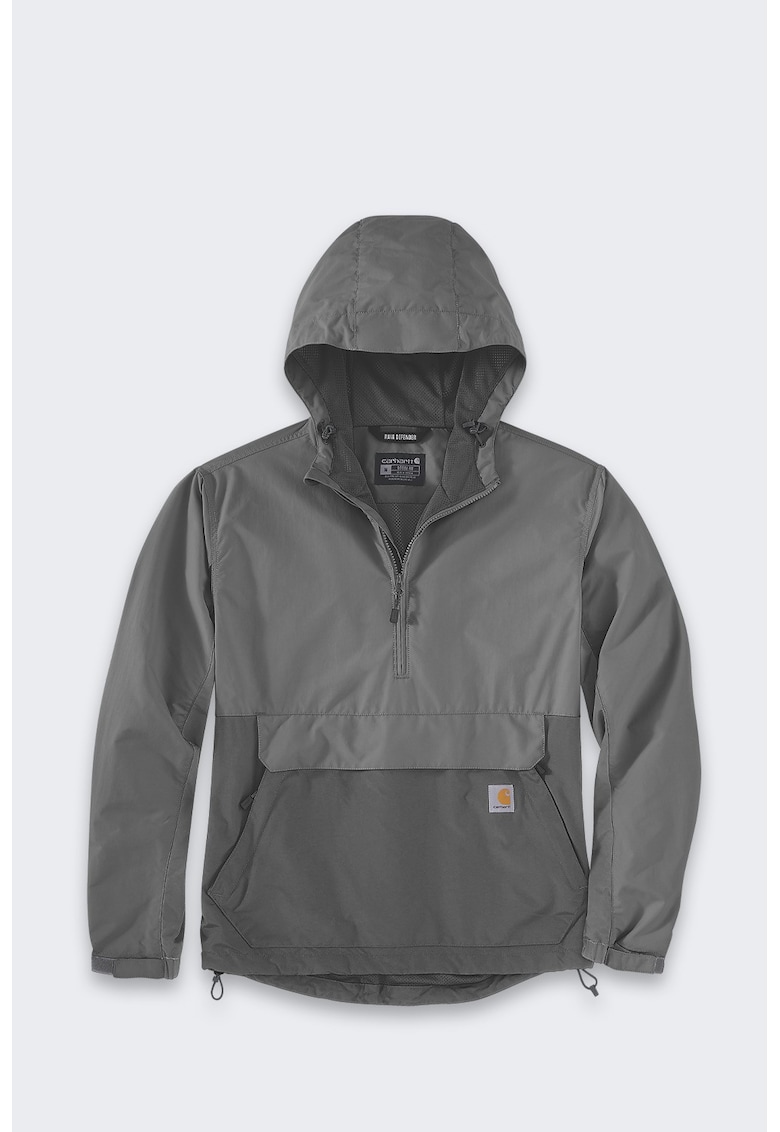 Geaca sport barbati nylon - impermeabila - cu gluga ajustabila - gri deschis