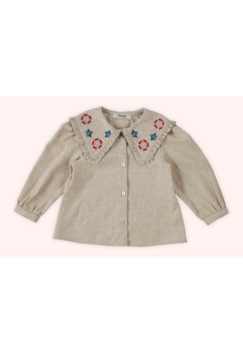 Camasa delicata cu maneca lunga si nasturi -  - It`s Our Nature - Bej - pentru fetite Camasa delicata cu maneca lunga si nasturi -  - It`s Our Nature - Bej - pentru fetite