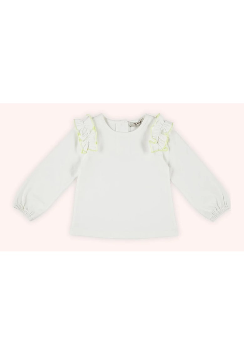 Bluza subtire cu maneca lunga si volanas la umar -  - Botanic Garden - Alba - pentru fetite