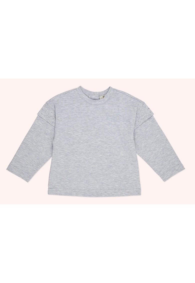 Bluza cu maneca lunga - Little Ballerina - Gri Melanje - pentru fetite - Gri