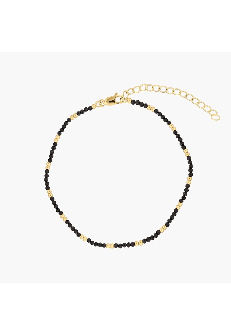 Bratara de picior din argint Golden Summerscape - Black Spinel