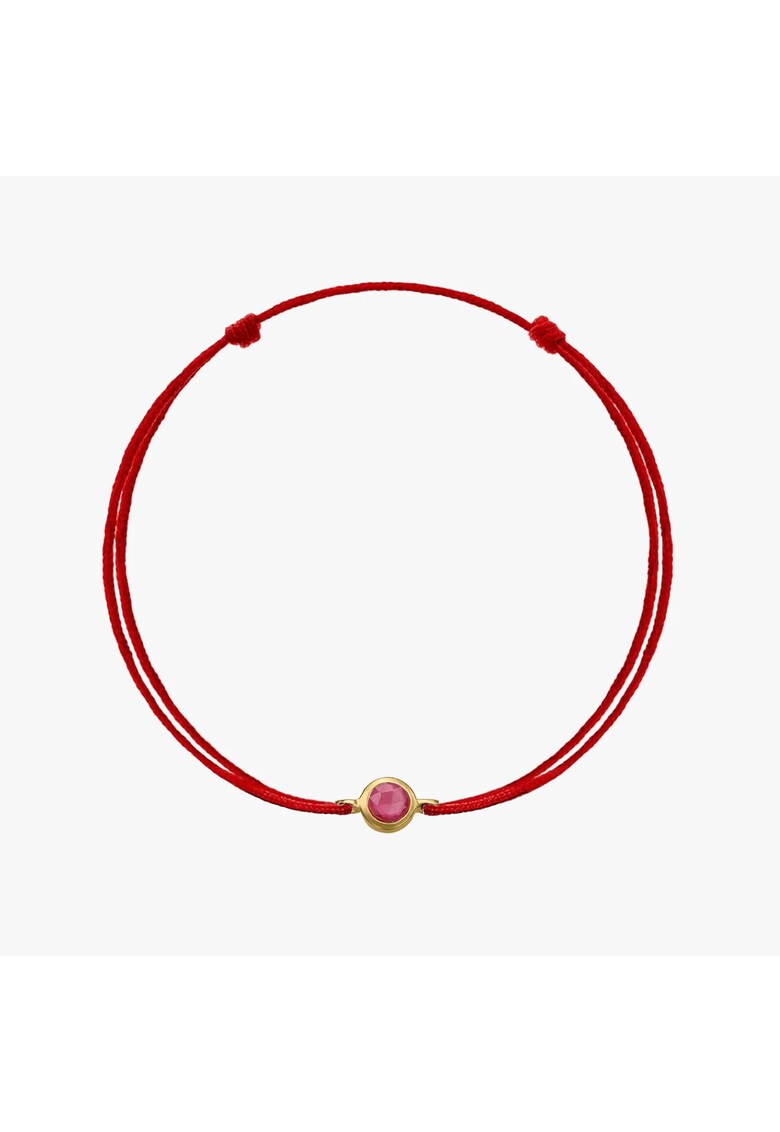 Bratara snur din argint Birthstone May - Onix Verde