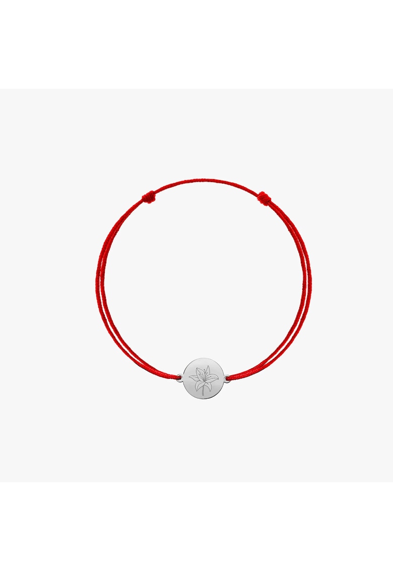 Bratara snur pentru copii din aur alb Birth Flower - May Lily