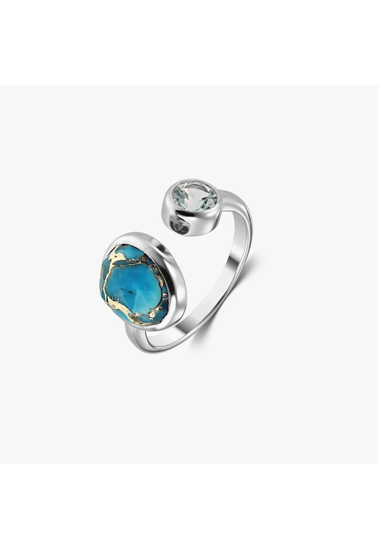 Indira Inel din argint Kaylee – Topaz Albastru & Turcoaz