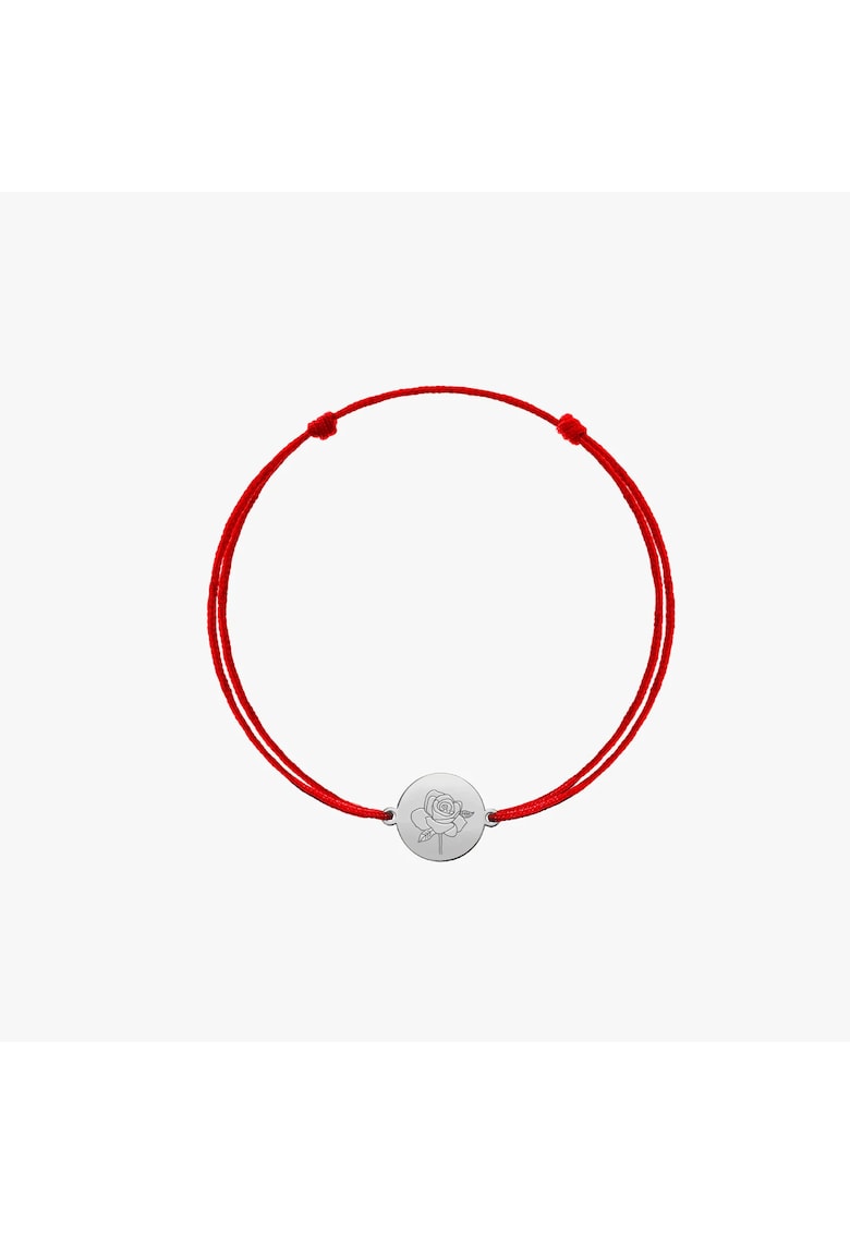 Bratara snur pentru copii din aur alb Birth Flower - June Rose