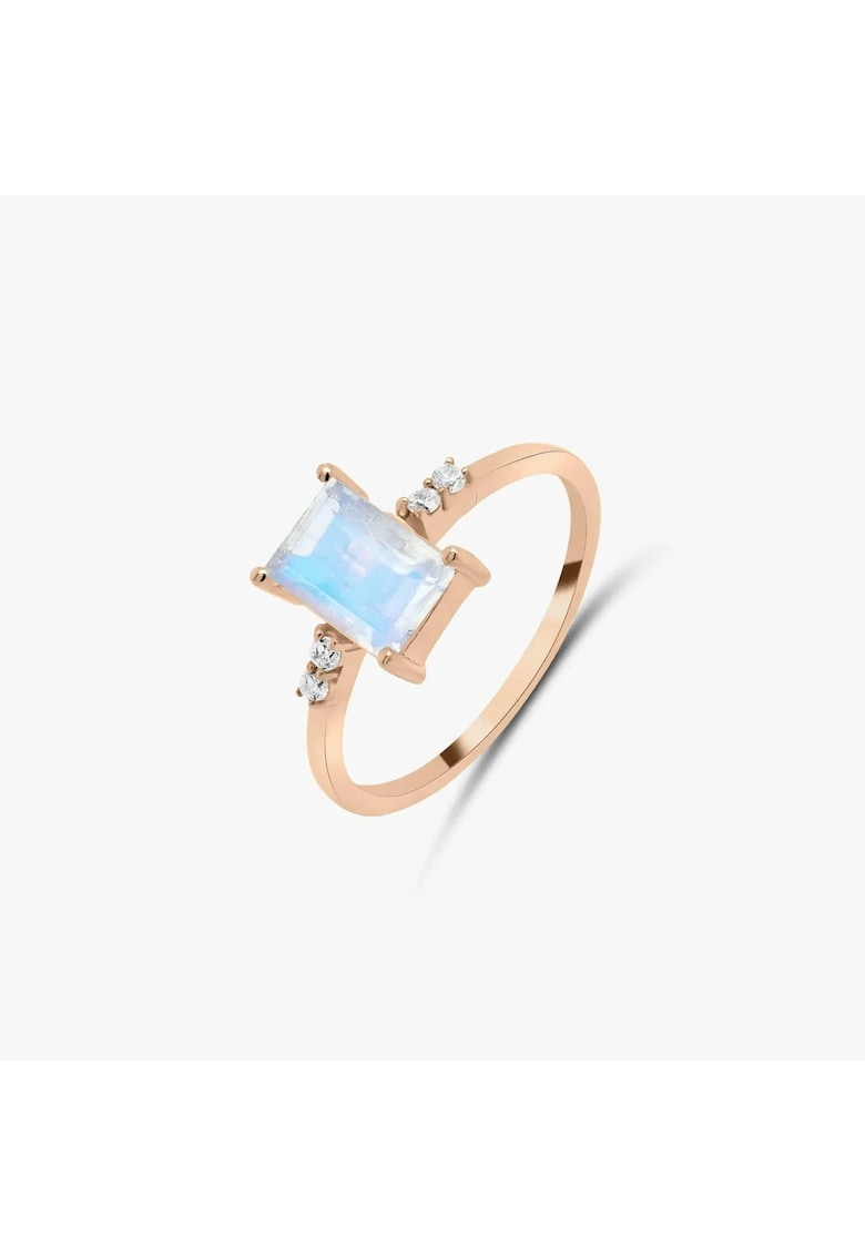 Inel din argint Rose Gold Evie - Piatra Lunii