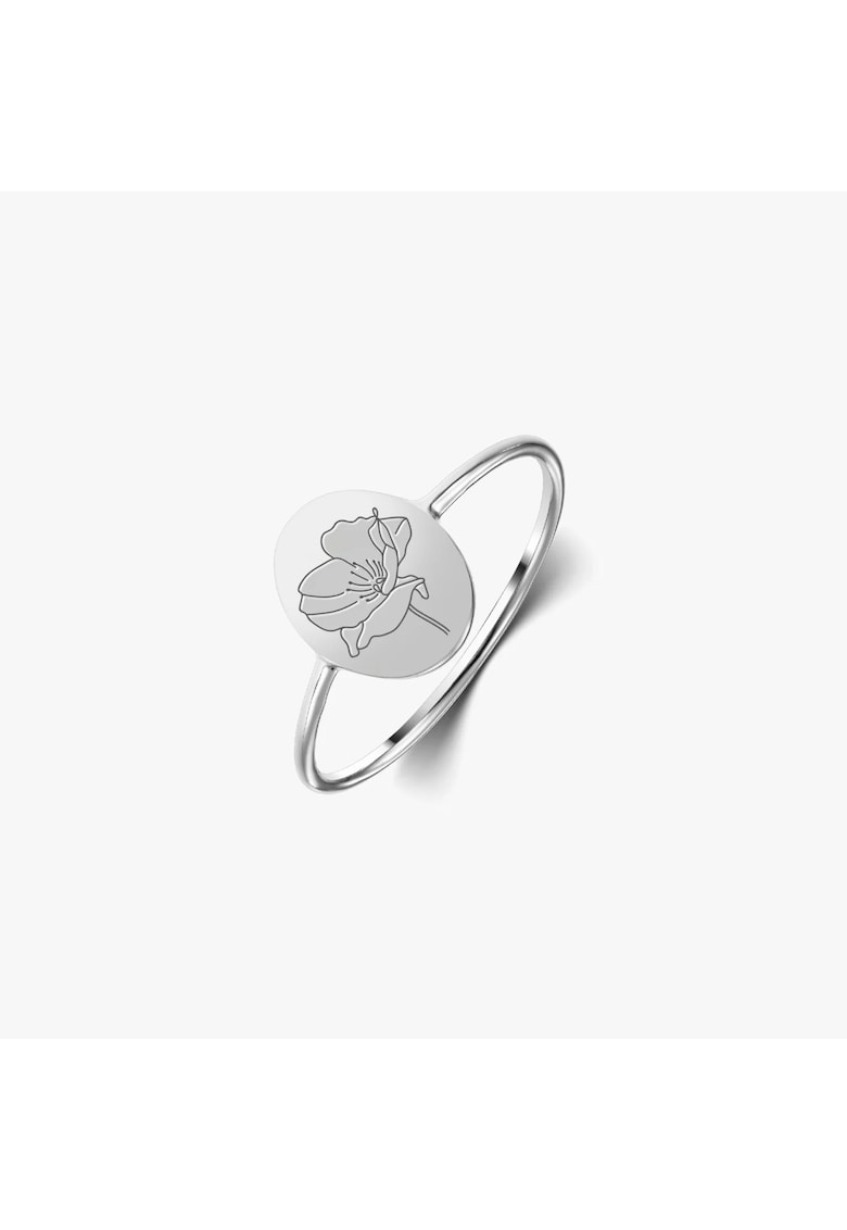 Inel din argint Birth Flower - August Poppy