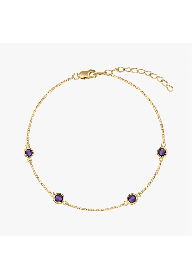 Bratara din argint Birthstone Golden February - Ametist