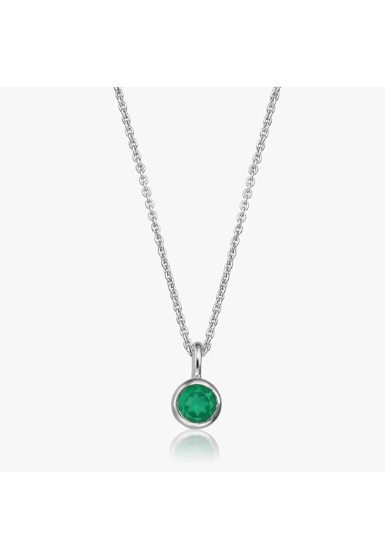 Colier din argint Birthstone May - Onix Verde