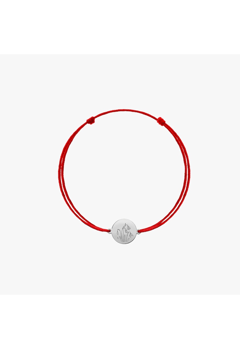 Bratara snur pentru copii din aur alb Birth Flower - January Snowdrop