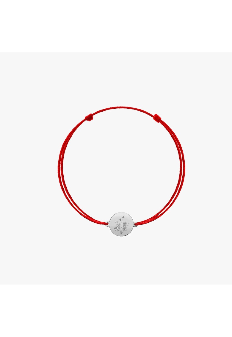 Bratara snur pentru copii din aur alb Birth Flower - September Aster