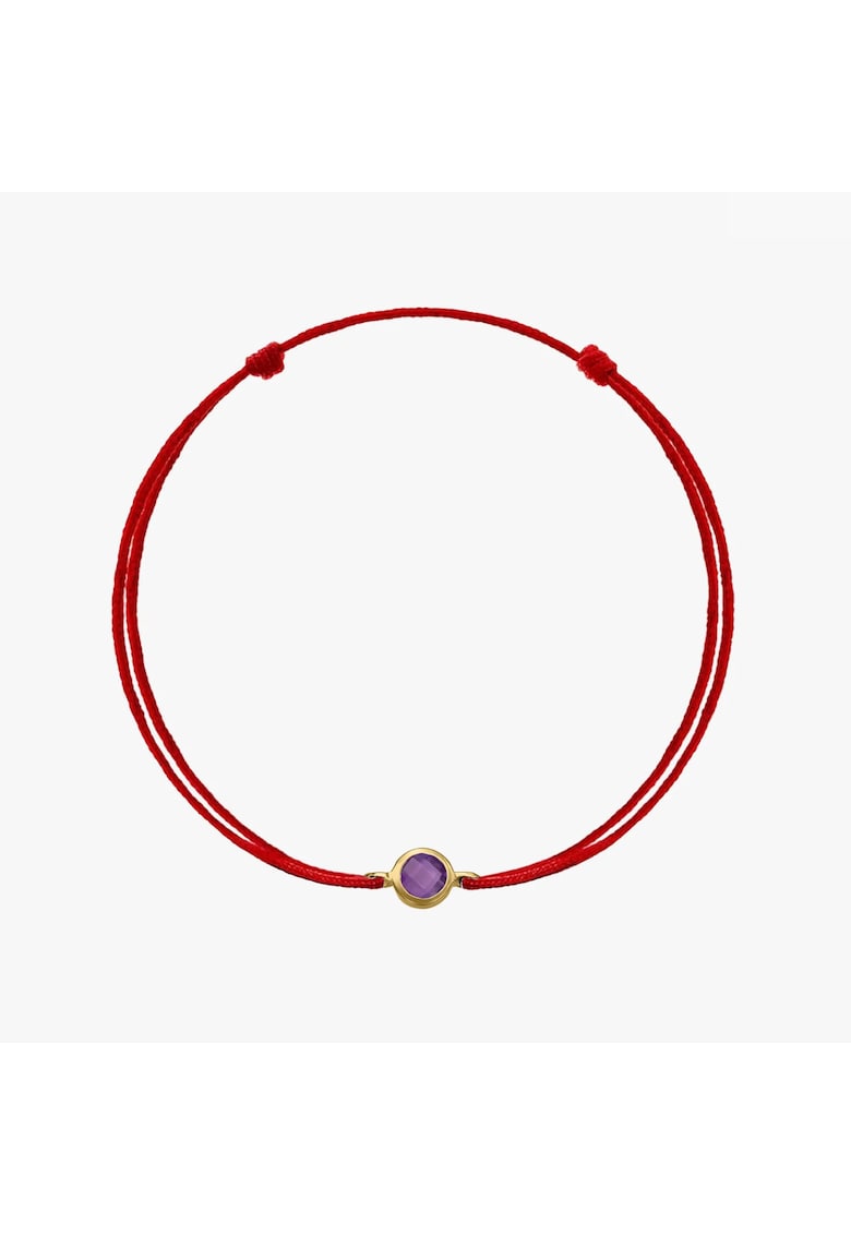 Bratara snur din argint Birthstone Golden February - Ametist