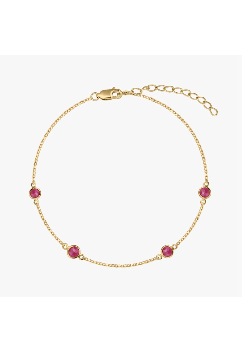 Bratara din argint Birthstone Golden July - Rubin