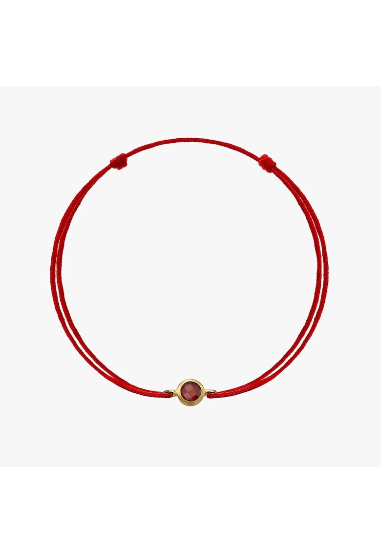 Bratara snur din argint Birthstone Golden January - Granat