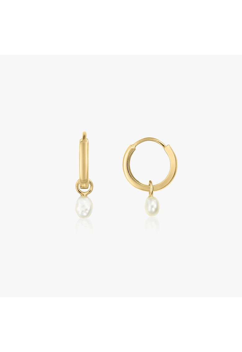 Cercei din argint Little Golden Drop - Perle Naturale
