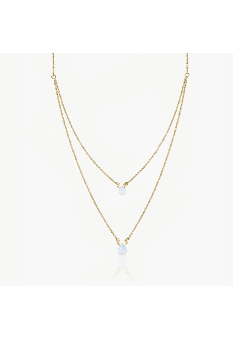 Colier din argint Double Rainbow Golden – Piatra lunii