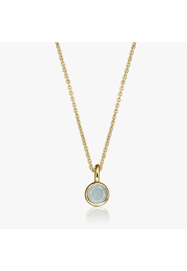 Colier din argint Birthstone Golden March - Acvamarin
