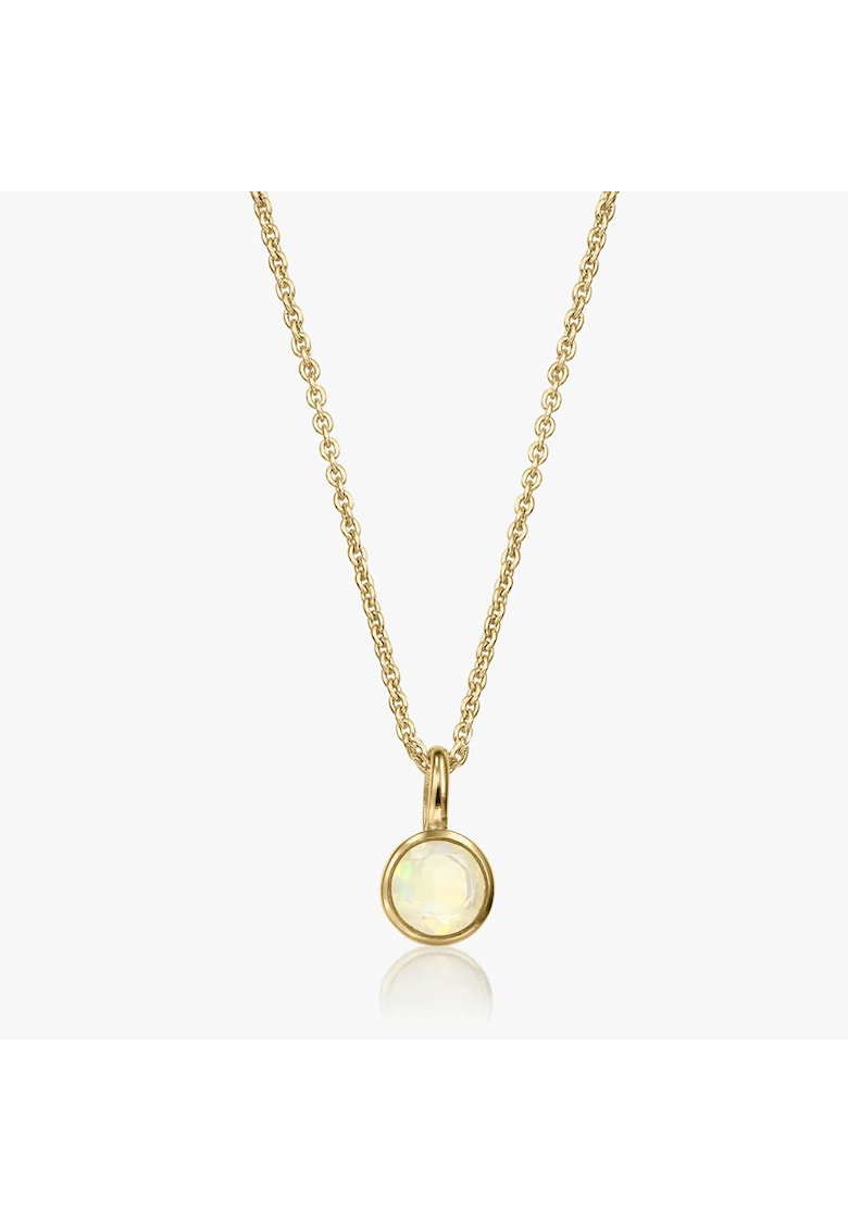 Colier din argint Birthstone Golden October - Opal