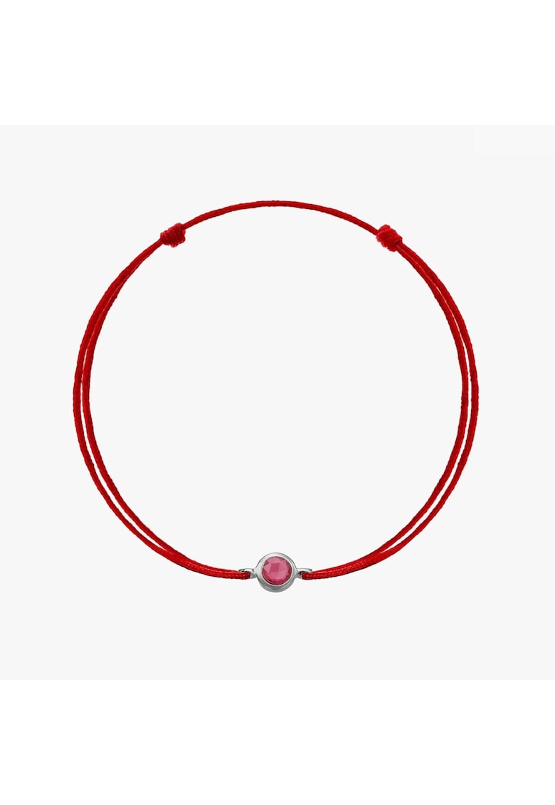 Bratara snur din argint Birthstone Silver July - Rubin