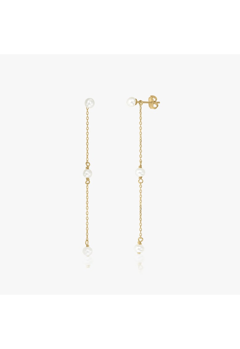 Cercei din argint Golden Leilani - Perle Naturale