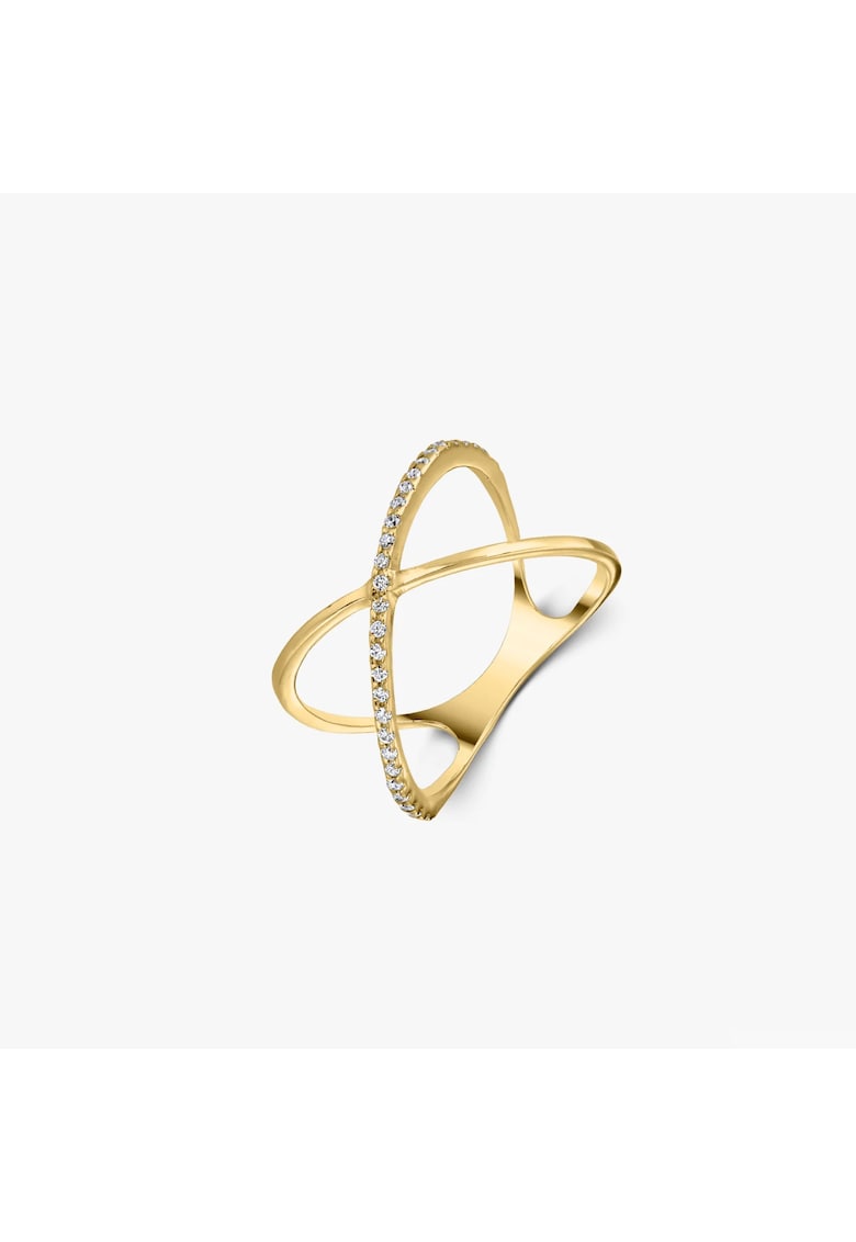 Indira Inel din aur Criss Cross - Zirconiu