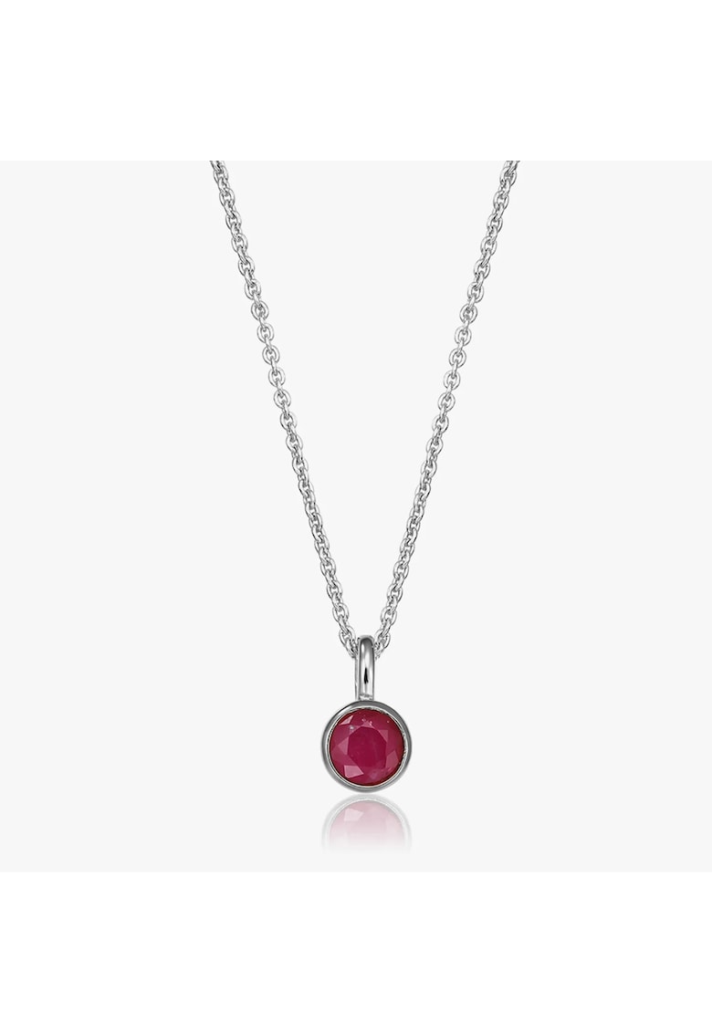 Colier din argint Birthstone July - Rubin