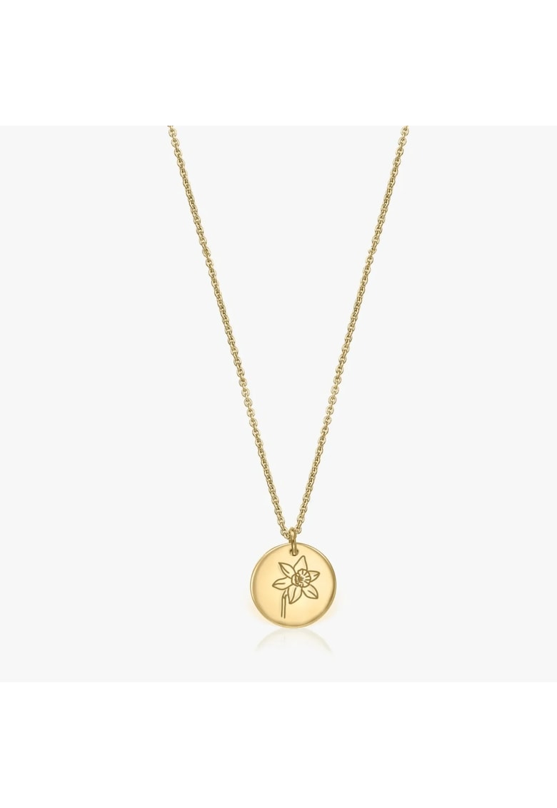 Colier din argint Birth Flower Golden - March Daffodil