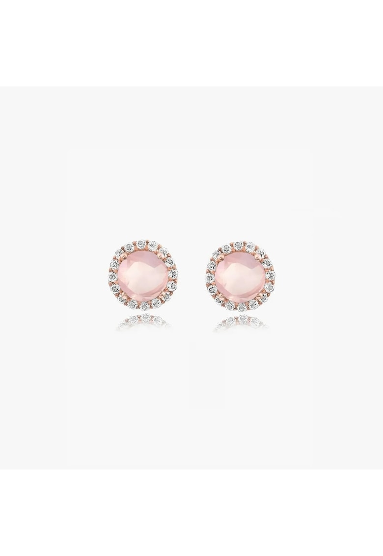 Indira Cercei din argint Keira Rose - Cuart Roz