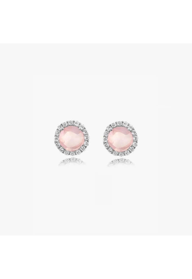 Cercei din argint Keira - Cuart Roz